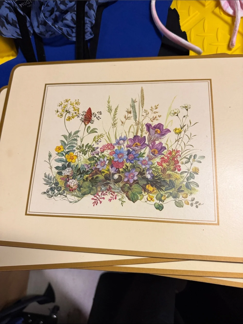 Pimpernel Floral Placemats in Cream with Multicolor Flower Print